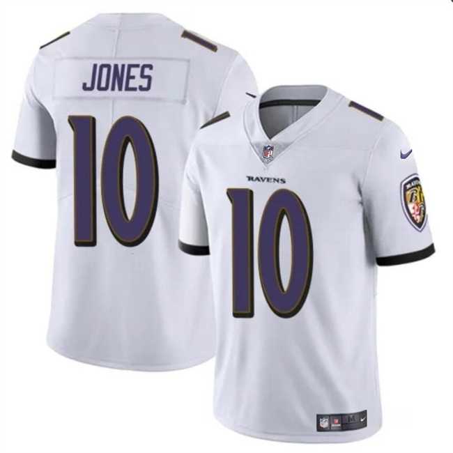 Men & Women & Youth Baltimore Ravens #10 Emory Jones White Vapor Limited Jersey